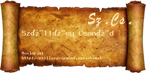 Szőllősy Csanád névjegykártya