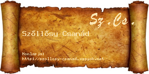 Szőllősy Csanád névjegykártya